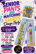 Senior jeans and matching shirt design party